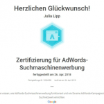 Zertifikat AdWords-Suchmaschinenwerbung