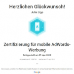 Zertifikat Mobile-AdWords-Werbung