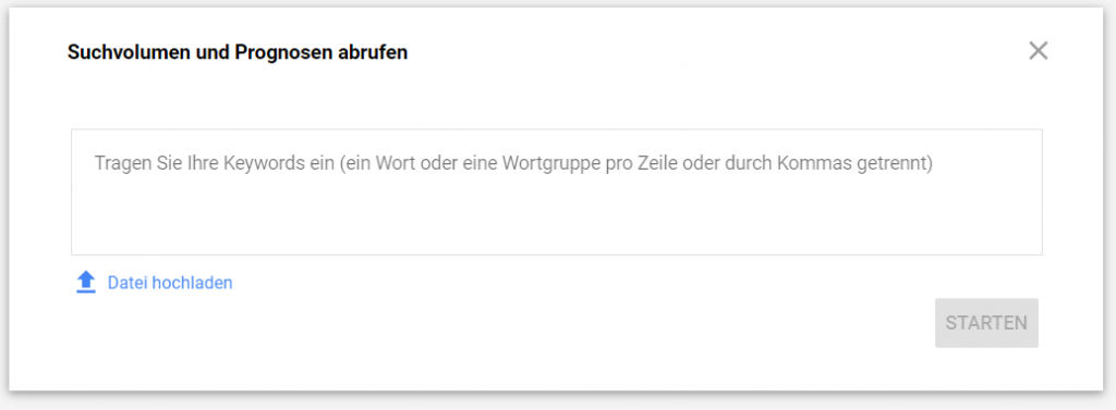 Google Keyword Planner: Suchvolumen